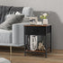 Costway 2 PCS 2-tier Nightstand Bedside End Sofa Table with Drawer for Living Room