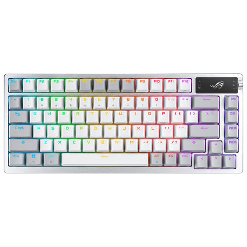 ASUS ROG Azoth Wireless NX Snow Mechanical with OLED Display Custom Gaming Keyboard - Moonlight White